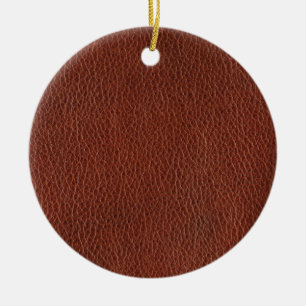 Leather Ceramic Circle Ornament