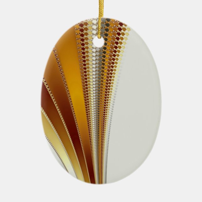 Leather Christmas Fractal Ceramic Tree Decoration (Front)