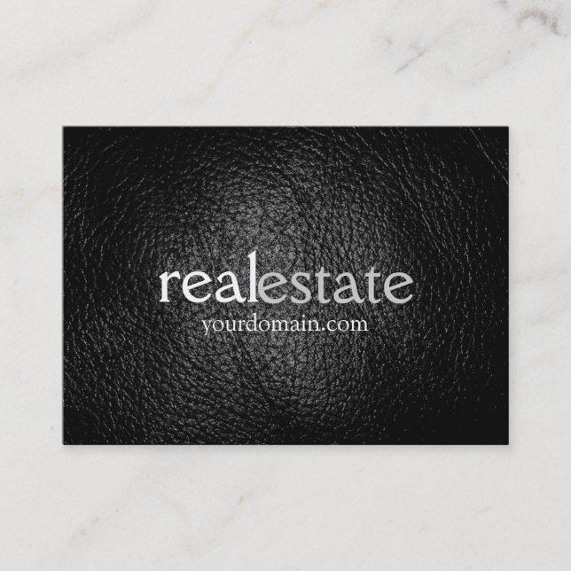 Leather Chubby Real Estate Agent Business Card (Front)