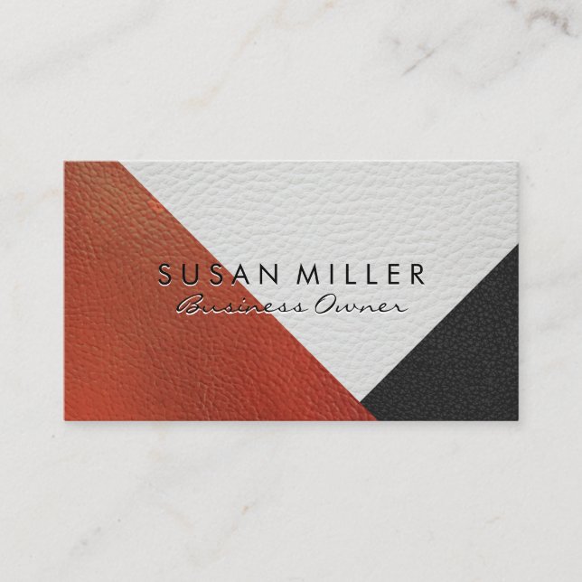 Leather Colour Blocks Business Card (Front)