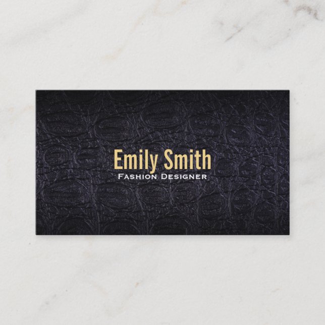 Leather (crocodile) business card (Front)