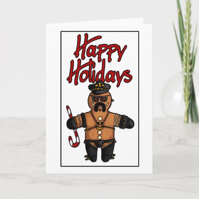 leather daddy gingerbread man holiday card (Front)