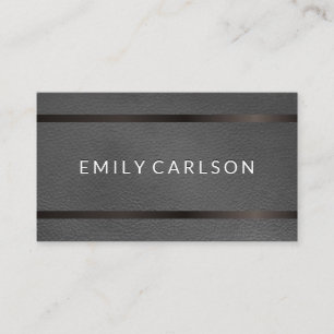 Leather Dark Metallic Trim Business Card