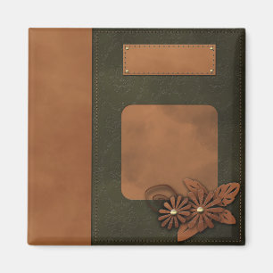 Leather decor magnet