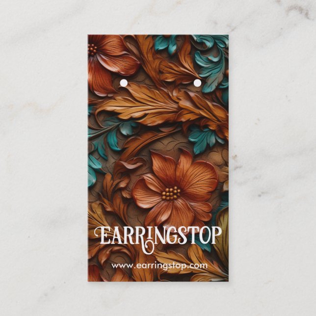 Leather Design Western Pattern Earring Cards (Front)