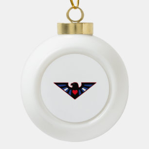 Leather Eagle Pride Ceramic Ball Christmas Ornament