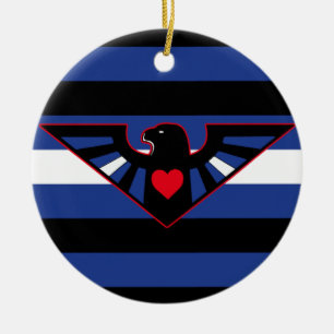Leather Eagle Pride Flag Ceramic Tree Decoration