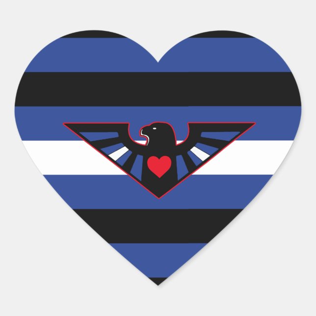 LEATHER EAGLE PRIDE HEART STICKER (Front)