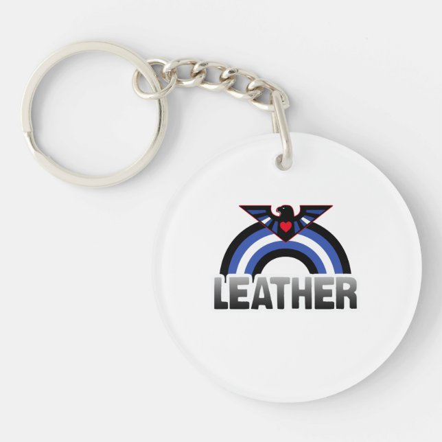 Leather Eagle Pride Key Ring (Front)
