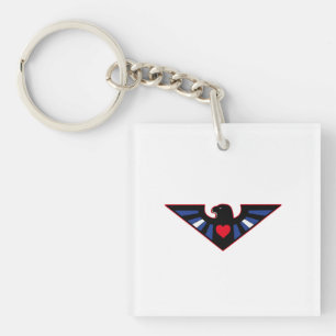 Leather Eagle Pride Key Ring
