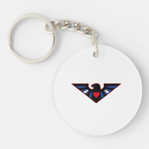 Leather Eagle Pride Key Ring