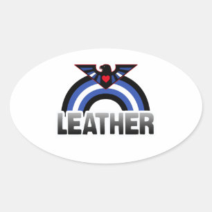 Leather Eagle Pride Oval Sticker