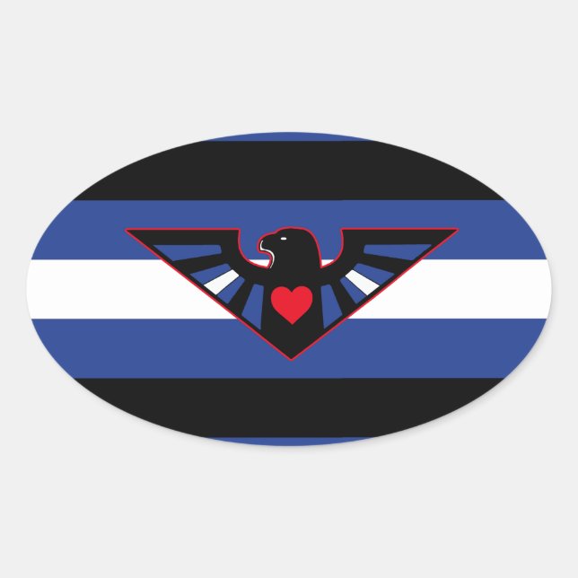 LEATHER EAGLE PRIDE OVAL STICKER (Front)