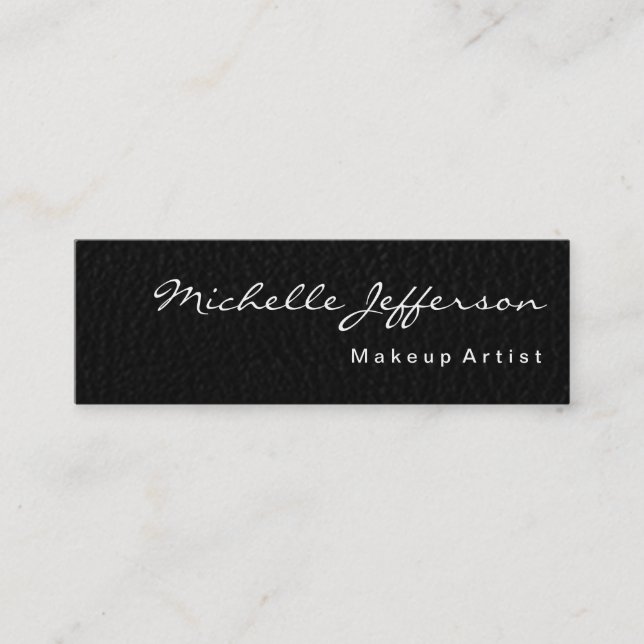 Leather Effect Clean Simple Modern Mini Business Card (Front)