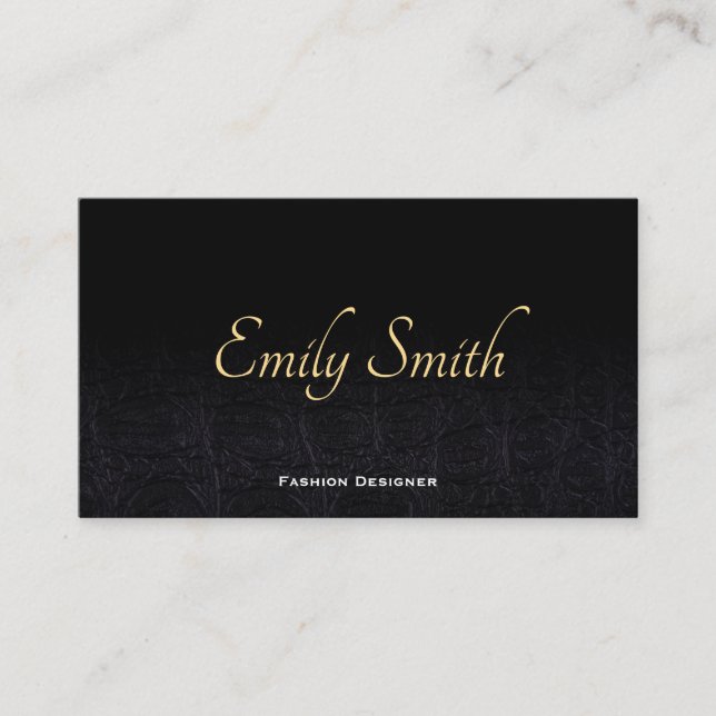 Leather | Fashion Designer | Fashionista Business Card (Front)