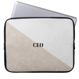Leather Faux Marble masculine blush leather Laptop Sleeve