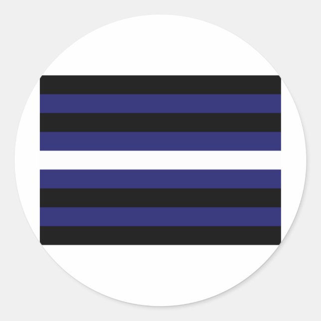 LEATHER FLAG STRIPES CLASSIC ROUND STICKER (Front)