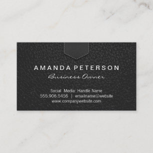 Leather Flap   Stitched Business Card