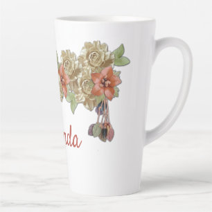 Leather Flowers Latte Mug