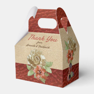 Leather Flowers on Suede Favour Box