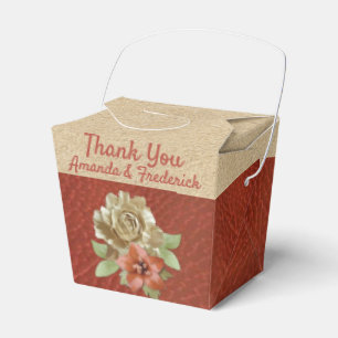 Leather Flowers on Suede Favour Box