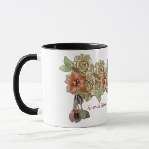 Leather flowers on Suede Mug