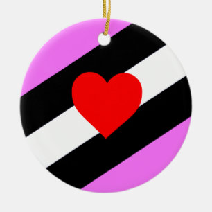 Leather Girl Pride Flag Ceramic Tree Decoration