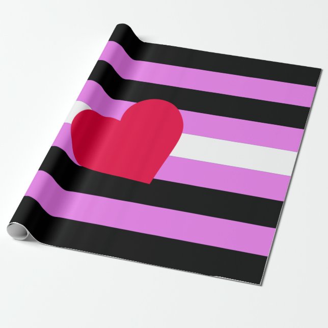 Leather Girl Pride Flag Wrapping Paper (Unrolled)