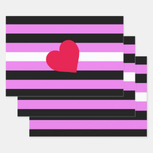 Leather Girl Pride Flag Wrapping Paper Sheet