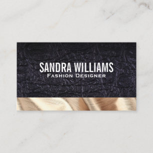 Leather Gold Silk Fabric Business Card