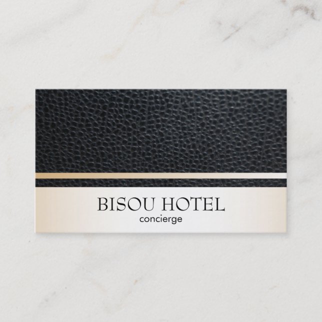 Leather & Gold Trim Business Card (Front)