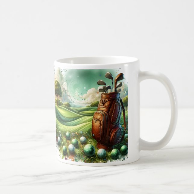 Leather Golf Bag Fairway Coffee Mug (Right)
