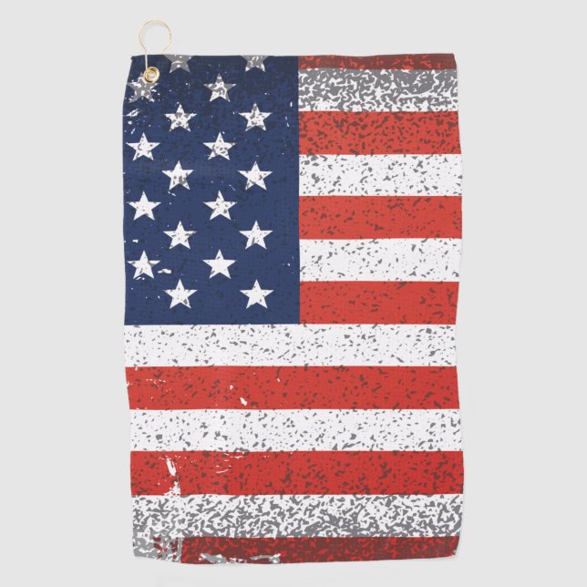Leather Golf Glove with Flag of  USA Towel (Front)