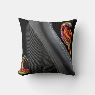 Leather & graphic Pillow