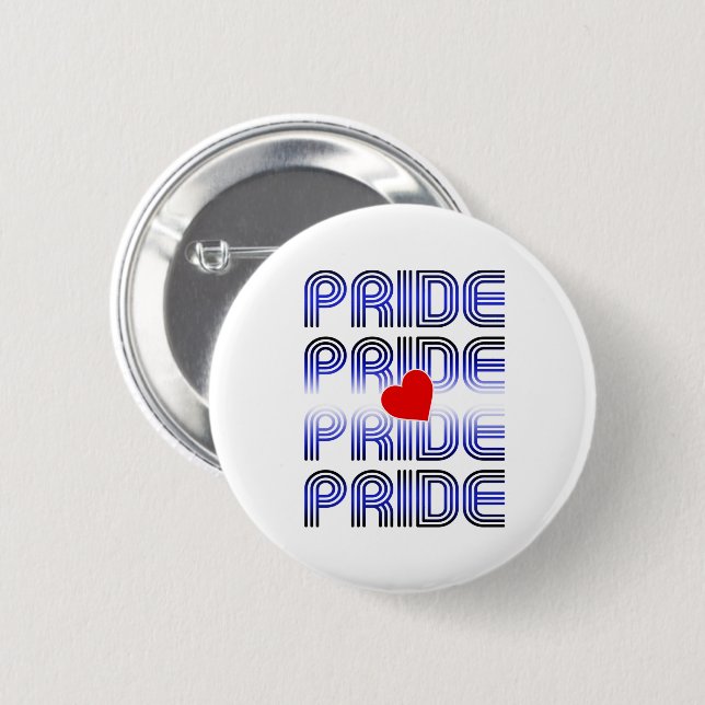 Leather Heart Retro Pattern 6 Cm Round Badge (Front & Back)