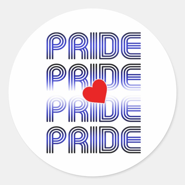 Leather Heart Retro Pattern Classic Round Sticker (Front)