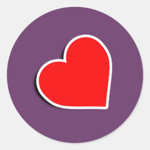 LEATHER HEART SYMBOL 3D CLASSIC ROUND STICKER