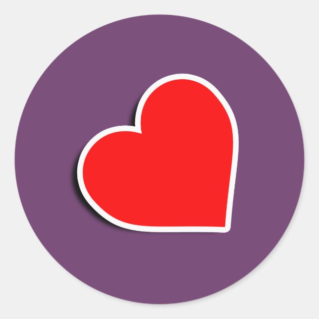 LEATHER HEART SYMBOL 3D CLASSIC ROUND STICKER (Front)