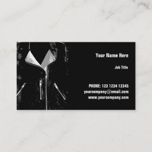 Leather Jacket White business card horizontal