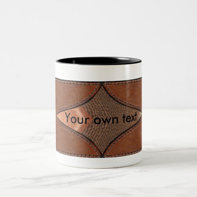 Leather label gift mug & Monogrammed Elements (Center)