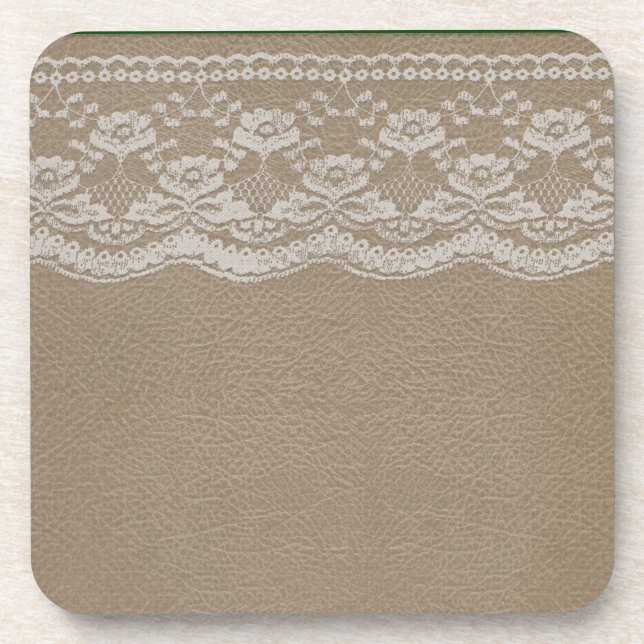 Leather & Lace Wedding Coaster (Front)