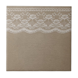 Leather & Lace Wedding Tile