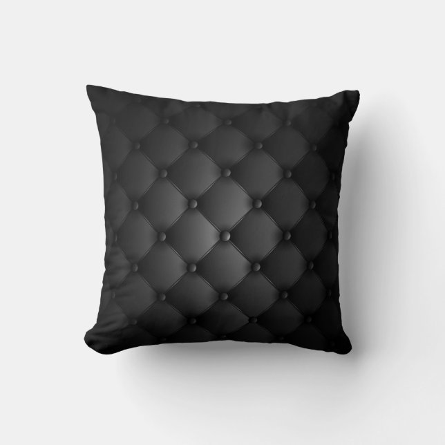 Leather Look - Black Cushion (Front)