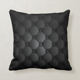 Leather Look - Black Cushion
