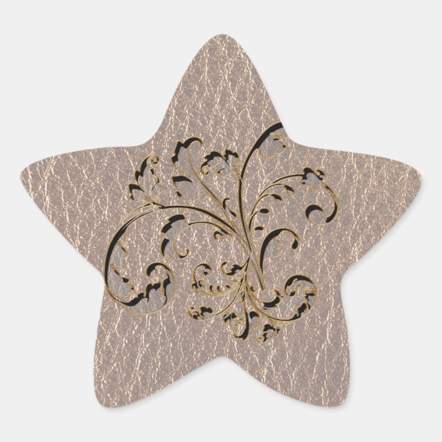 Leather-Look Bouquet 2 Soft Star Sticker (Front)