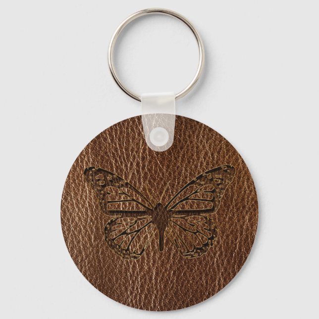 Leather-Look Butterfly Key Ring (Front)