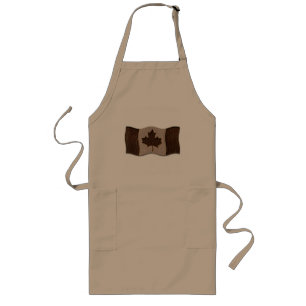 Leather-Look Canada Flag Dark Long Apron