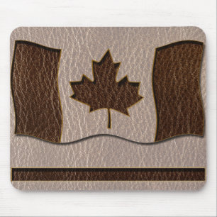 Leather-Look Canada Flag Soft Mouse Mat
