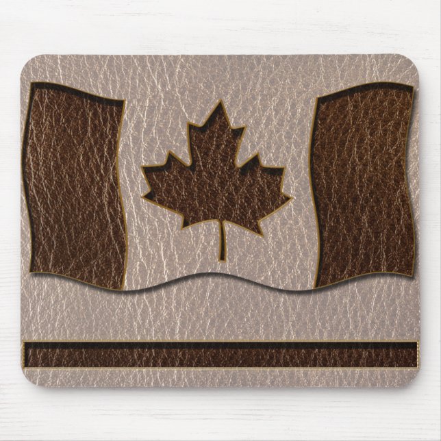Leather-Look Canada Flag Soft Mouse Mat (Front)