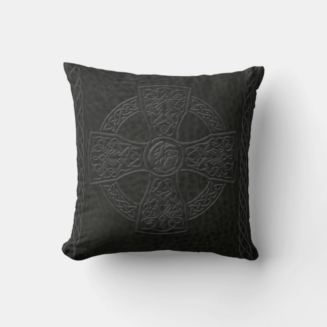Leather Look Celtic Cross Pillow (Front)